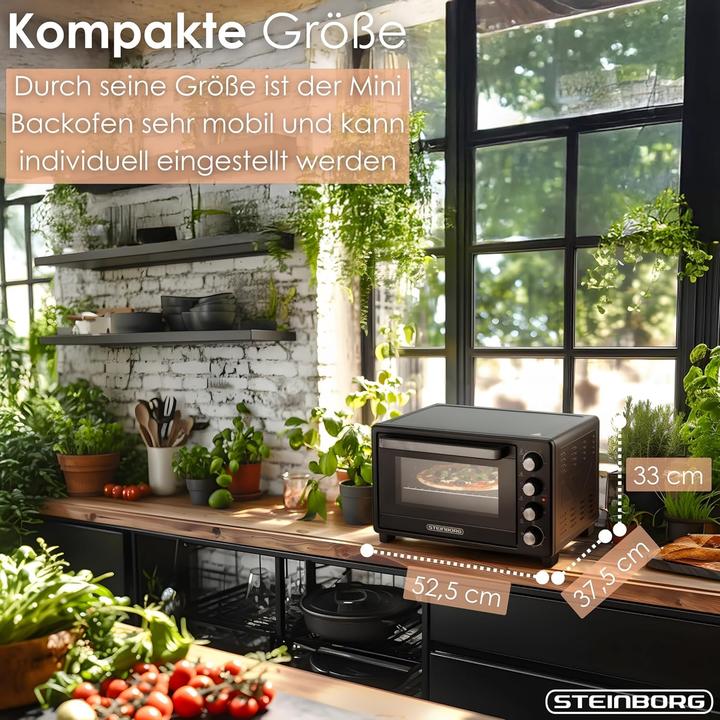 Image du produit Steinborg Kleinbackofen mit Umluft & Drehspiess