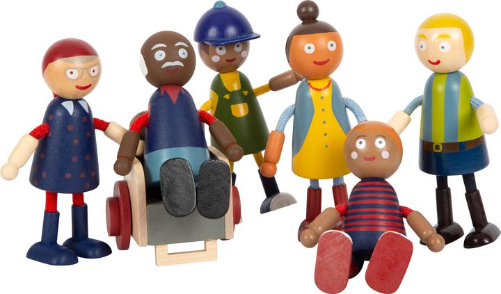 Actual product image small foot Bending Doll Family with Wheelchair