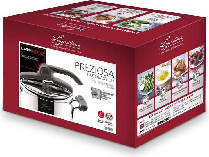 Image du produit Lagostina Autocuiseur Preziosa, 22 cm, 5 L (Cuiseur à vapeur, Acier inoxydable)