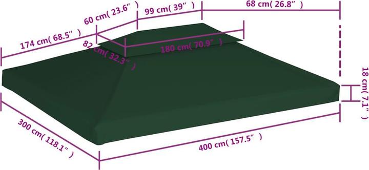 Actual product image vidaXL Xerane (300 cm, 400 cm)