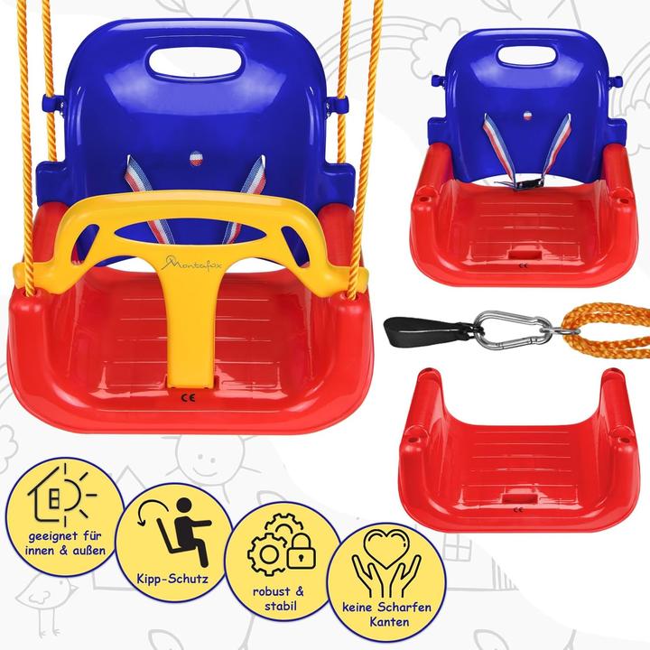 Actual product image Montafox Kinderschaukel mit Rückenlehne und Gurt