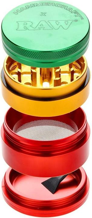 Image du produit RAW HAMMERCRAFT X Aluminium Grinder M Rasta 4parts 55mm