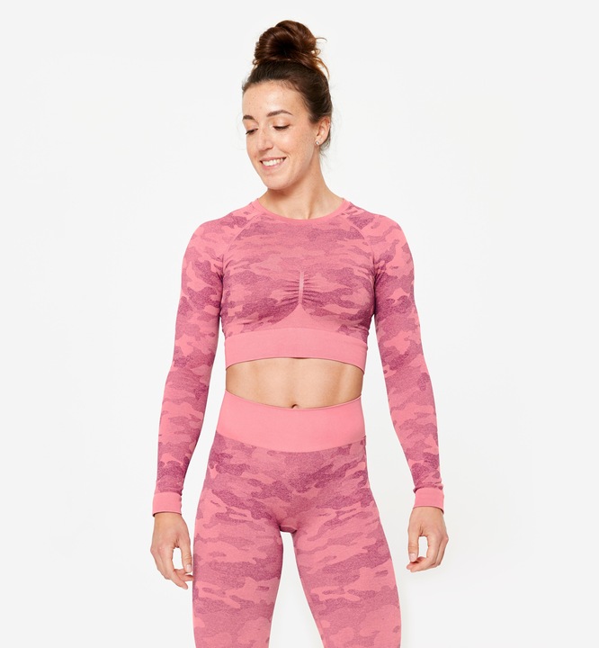 Immagine prodotto Domyos Camicia a maniche lunghe crop top da donna - rosa (S)