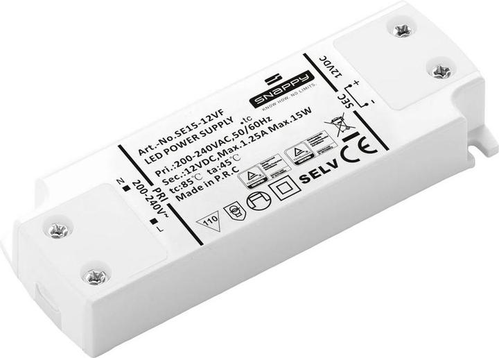 Actual product image Dehner Elektronik SE 15-12VF (12VDC) LED transformer, LED driver constant voltage 15
