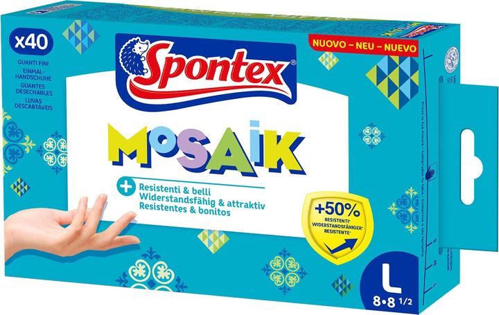 Actual product image Spontex Disposable gloves Mosaic 40 pack size 8 (8)