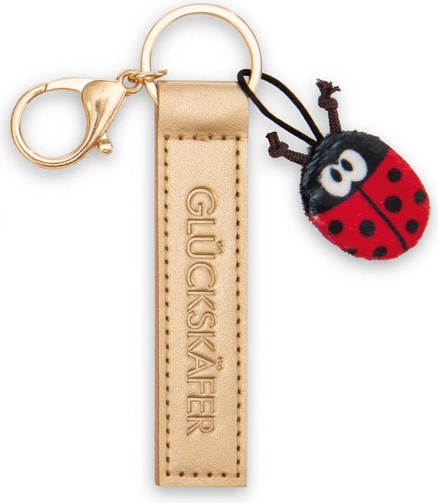 Actual product image Magni NICI Schlüsselanhänger Glückskäfer Kunstlederband mit Marienkäfer gold 10cm