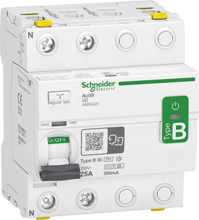 Immagine prodotto Schneider Electric A9Z64225 IID 2P 25A 300MA TYPE B-SI Interruttore differenziale sensibile a tutte le correnti