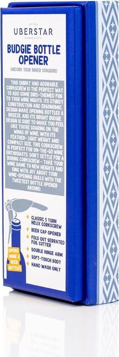 Produktbild Uberstar Flaschenöffner Wellensittich Blau (Korkenzieher)