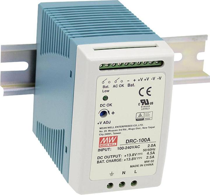 Actual product image Mean Well MW DRC-100B Hutschienen-Netzteil (DIN-Rail) 27.6 V/DC 2.25 A 96 W Anz