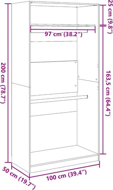 Produktbild vidaXL Kleiderschrank (100 x 50 x 200 cm)