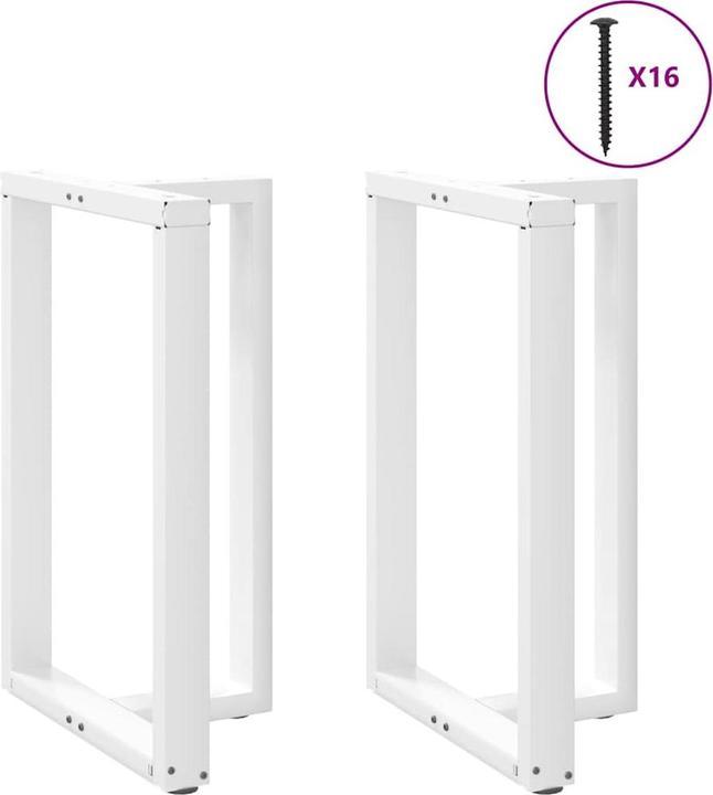 Actual product image VidaXL Bar table legs T-shape 2 pcs. White 60x35x(91-92) cm steel table leg