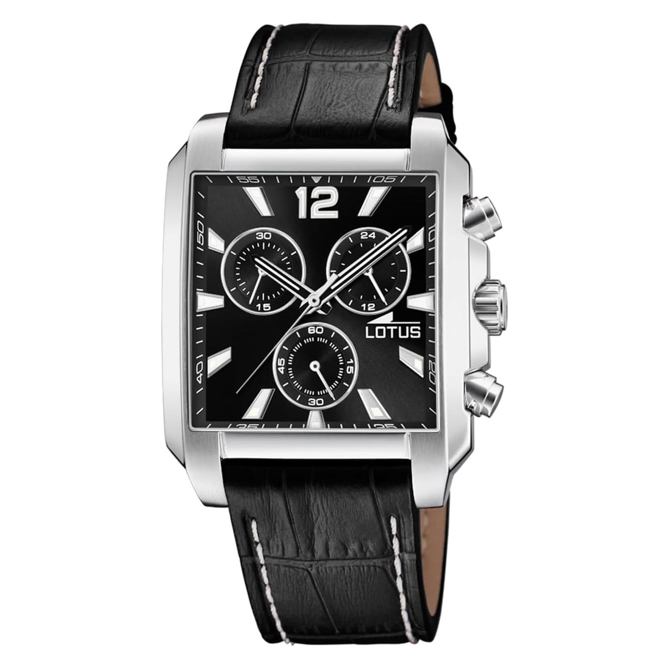 Lotus, Horloge, 18851/4 Chrono Leren Band, Zwart, (Chronograaf, 38 mm)