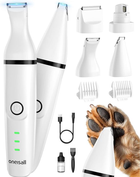 Oneisall 4in1 Leise Schermaschine (Katze, Hund)