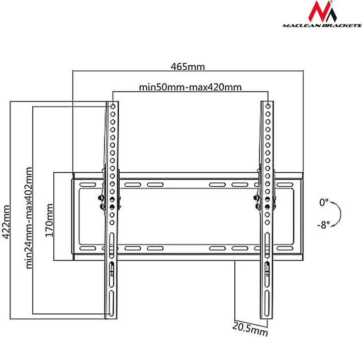 Actual product image Maclean MC-774 (Wall, 55", 35 kg)