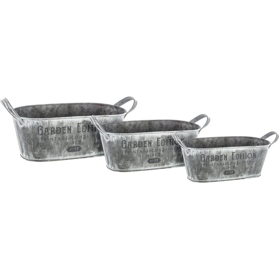 Atmosphera, Blumentopf, Metallgärtner sammeln x3, grau (12 cm)