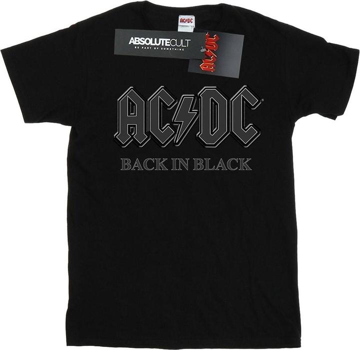 Immagine prodotto AC/DC Maglietta Boyfriend da donna/donna in cotone Back In Black (S)