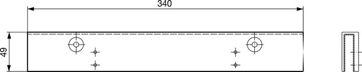 Actual product image Dormakaba Glass door shoe TS 97 silver-coloured f.VSG made of ESG (Glass door, Indoor)