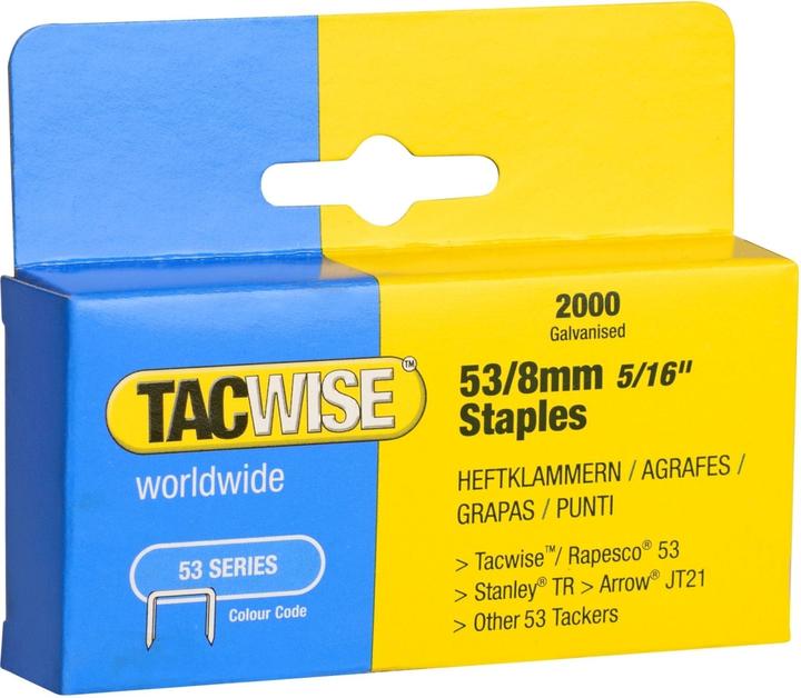 Productafbeelding Tacwise Nietjes 53/8 mm, gegalvaniseerd, 2.000 stuks. (1x)