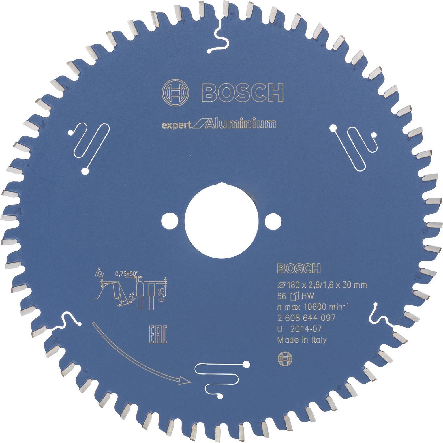 Bosch Professional Zubehör, Sägeblatt, Kreissägeblatt Expert for Aluminium, 180 x 30 x 2,6 mm, 56