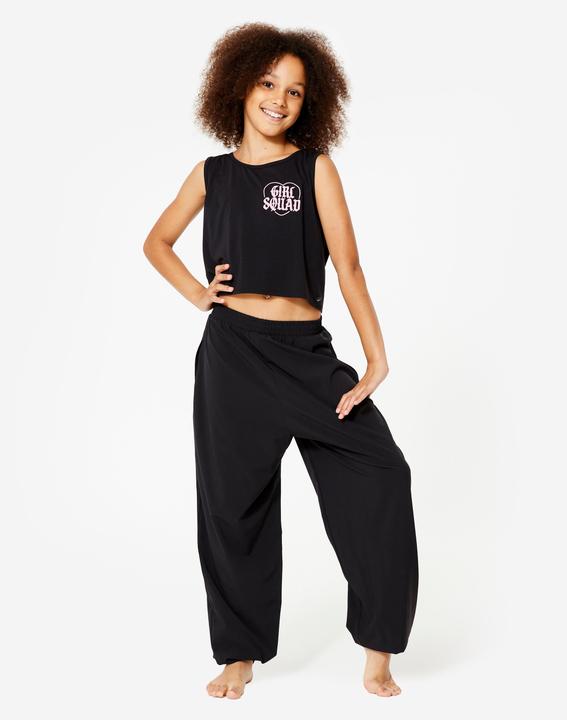 Immagine prodotto Domyos Dance-Top Mädchen Modern Jazz Dance Crop Top fliessend - graphit/rosa (170)