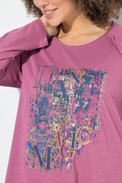 Actual product image Ulla Popken Inverted Seam Long Sleeve Graphic Tee (58)
