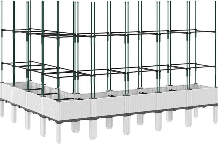 Image du produit vidaXL Bac à plantes avec treillis PP