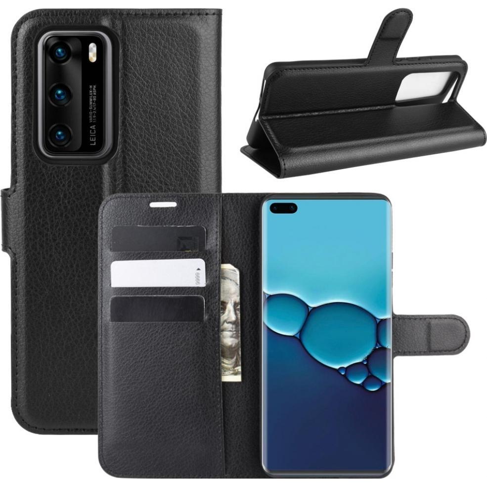 Screenguard Huawei P40 Leather Guard Lederhülle (Huawei P40), Smartphone Hülle, Schwarz