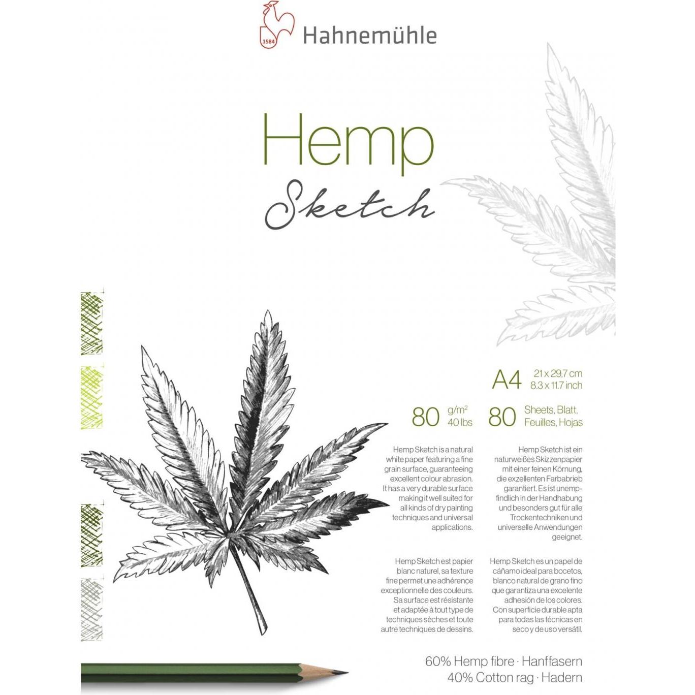 Hahnemühle, Heft + Block, Zeichenblock Hemp Sketch (A4, Harter Einband)
