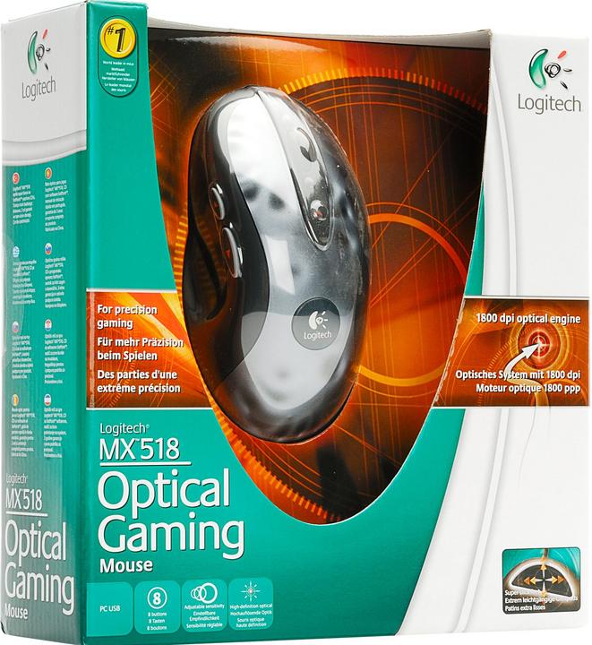 Actual product image Logitech MX518 Optical Gaming Mouse (Cable)