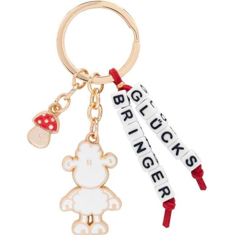 Sheepworld, Schlüsselanhänger, Schlüsselanhänger Glücksbringer 8.7 cm, Gold, Weiss