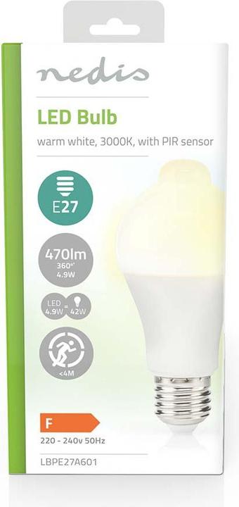 Actual product image Nedis LBPE27A601 LED lamp E27 A60 4.9 W 470 lm 3000 K White 1 piece (E27, 470 lm, 1x)