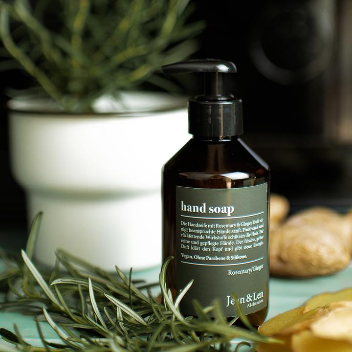 Productafbeelding Jean & Len Rozemarijn en Gember Handzeep 250 ml (Vloeibare zeep, 250 ml)
