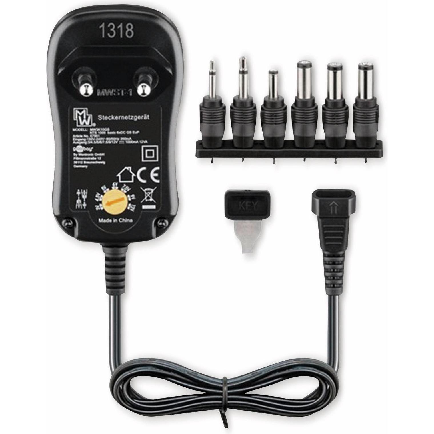 Goobay Universal-Netzteil 3 V - 12 V max. 12 W / 1,0 A, Universalladegerät
