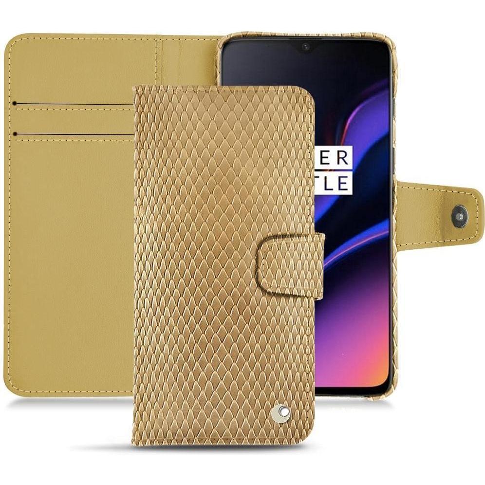 Noreve Lederschutzhülle Wallet (OnePlus 6T), Smartphone Hülle, Beige