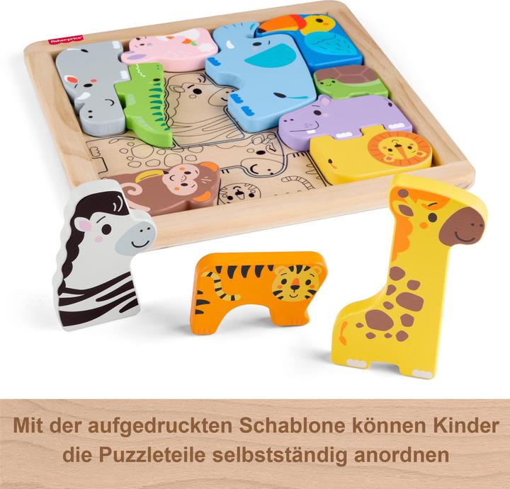 Image du produit Fisher-Price 2-in-1 Tierwelt aus Holz (13 pièces)