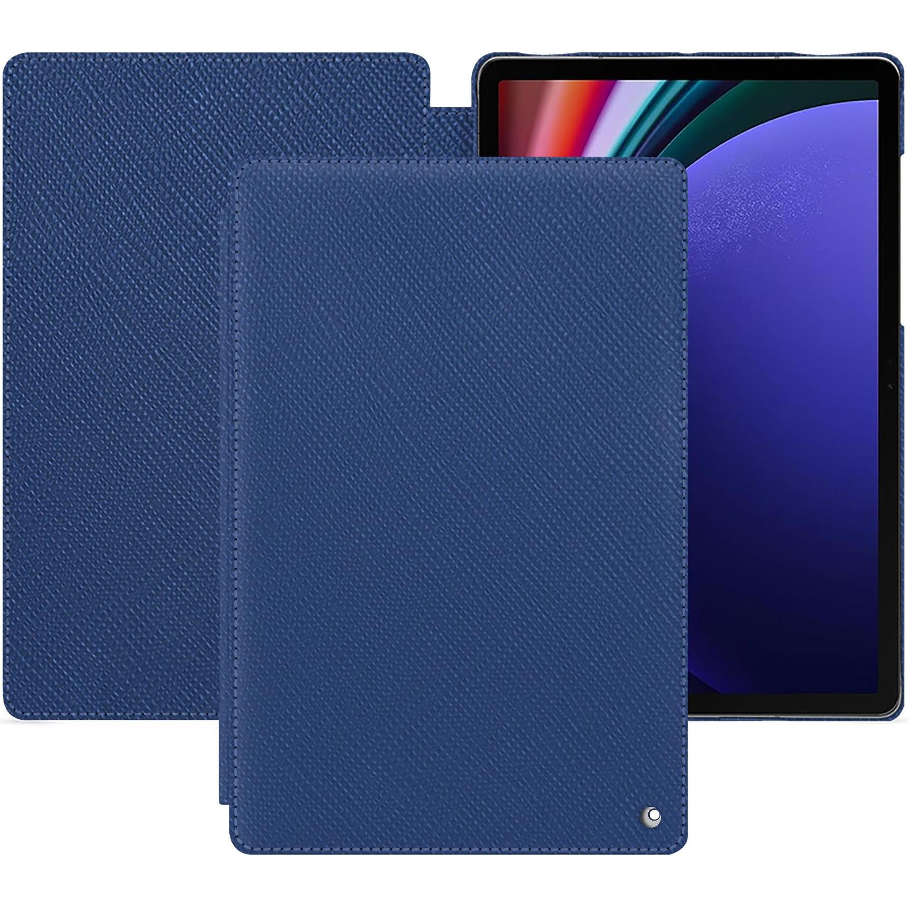 Noreve Lederschutzhülle horizontal (Galaxy Tab S9+), Tablet Hülle, Blau