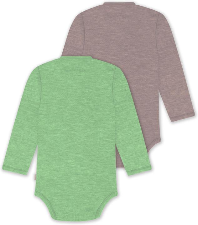 Produktbild Normani 2er Pack Bio Baby-Body Langarm Wickelbody aus Merinowolle für Junge und Mädchen - 9353 (68)
