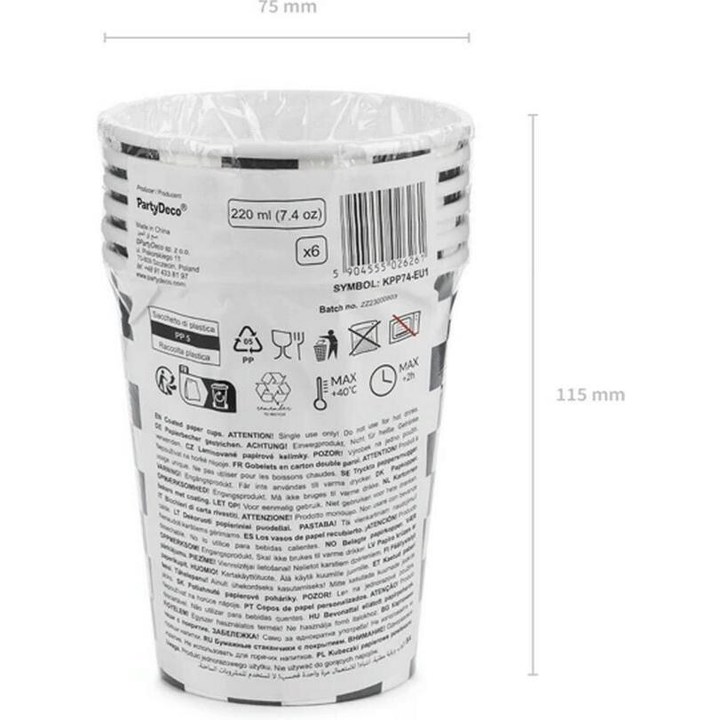 Thumbnail - Partydeco Gobelets - Drapeau à Damier