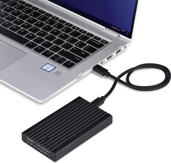 Produktbild StarTech .com 2M2DC-NVME-ENCLOSURE, SSD-Gehäuse, M.2, M.2, 10 Gbit/s, USB Anschluss, Schwarz (M.2)