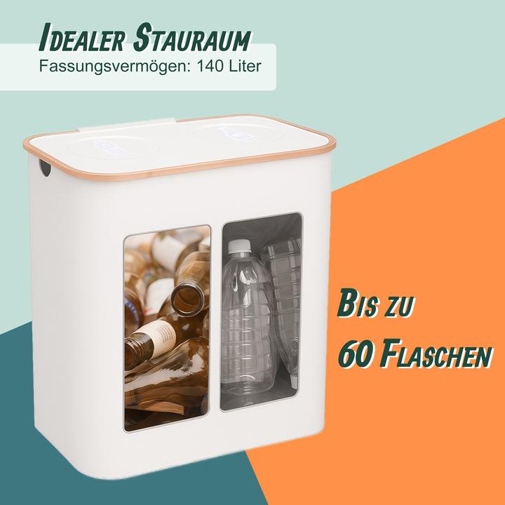 Produktbild Relaxdays Pfandflaschen-Sammelbehälter 2 Fächer (140 l)