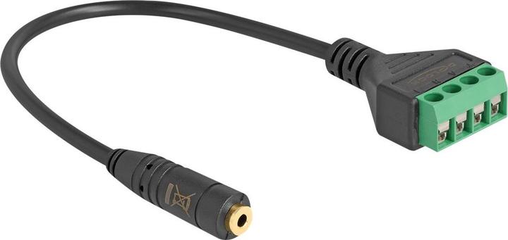 Actual product image Delock Cable jack socket 2.5 mm 4 pin to terminal block adapter 20 cm (Angle adapter, Jack adapter)