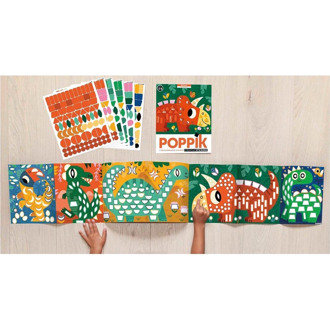 Thumbnail - Poppik, Sticker, Stickerposter Panorama (1 Poster + 520 Stickers), Dinosaurier