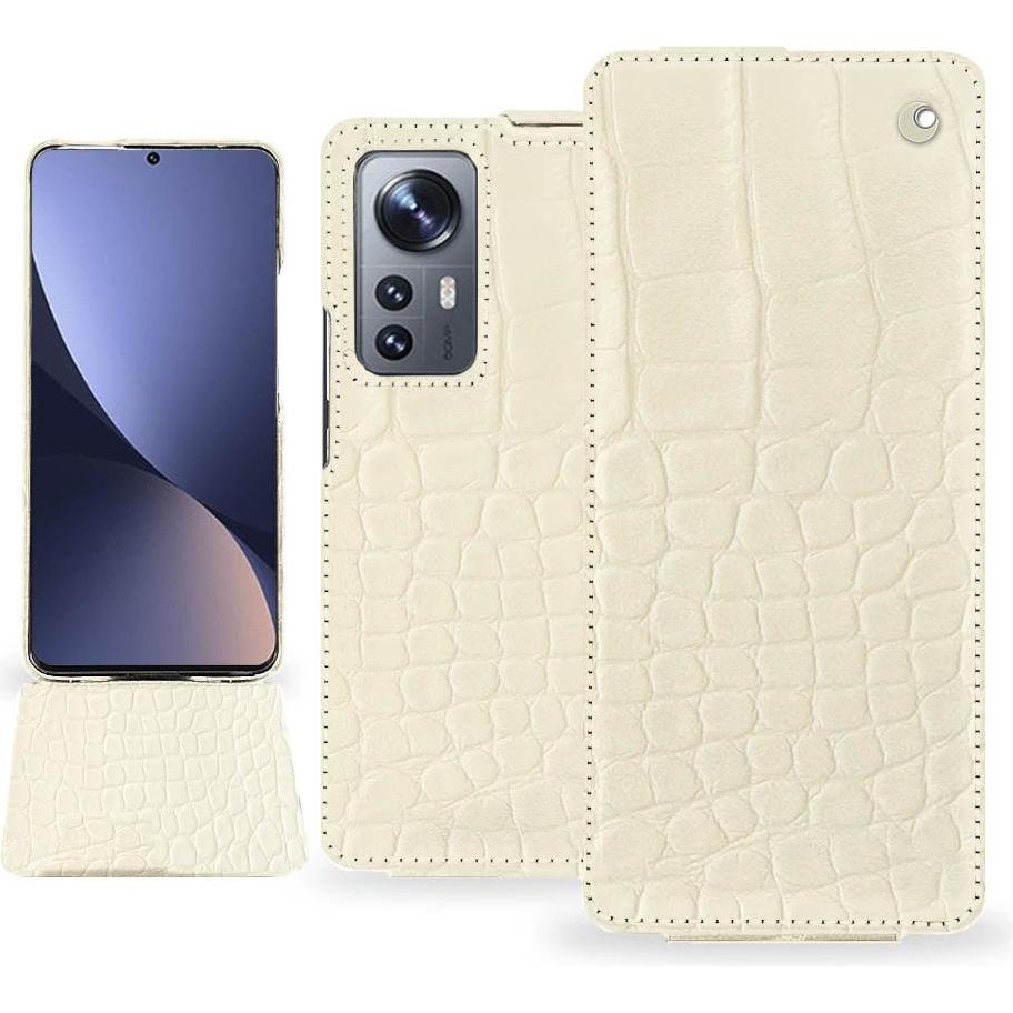 Noreve Lederschutzhülle vertikal (Xiaomi 12 Pro), Smartphone Hülle, Beige