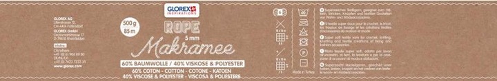 Image du produit Glorex Corde de macramé (85 m)