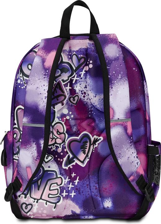 Produktbild Seven Advanced School Backpack, Purple, Bubble Street, Double Compartment Backpack with USB Support (3.20 l)