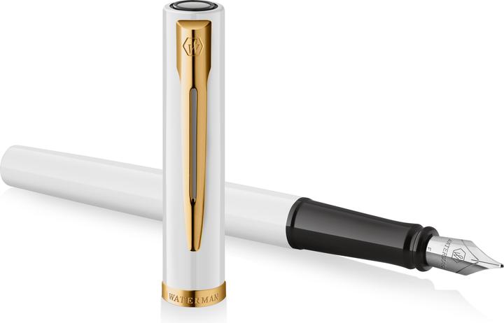 Actual product image Waterman Füllfederhalter IMPRESSION weisser Lack CT M Blau Geschenkbox (Blue, White, 1x)