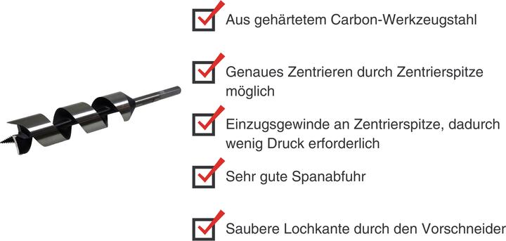 Actual product image Paulimot Schlangenbohrer Ø 40 mm, Länge 230 mm, Form Lewis (40 millimetres)