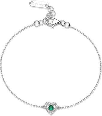 Brosway Silver Bracelet Heart With Zircons Life Green Fancy Flg126