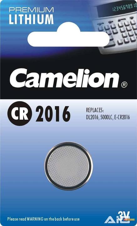 Actual product image Camelion CR2016-BP1 - Disposable battery - CR2016 - Lithium - 3 V - 1 piece(s) - 55 x 3 x 190 (1 pcs., CR2016, 75 mAh)