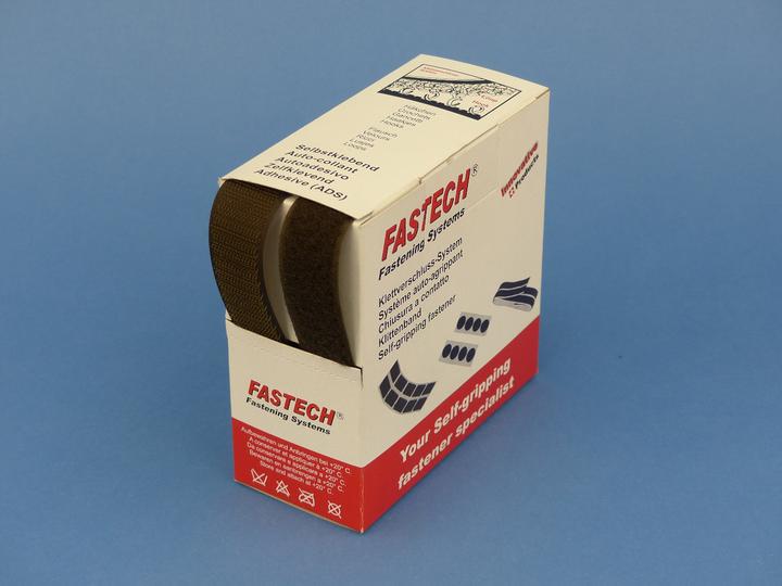 Produktbild Fastech Klettband-Box Dunkelbraun (25 mm)